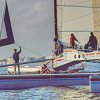 Devant la plage de La Baule pour rejoindre La Trinité sur mer avec le flotteur déficient